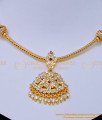 NLC1059 - Trendy Gold Plated Impon Side Balls Mugappu Impon Stone Attigai Necklace for Women