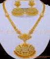 NLC1068 - Latest Impon White Stone Lakshmi Design Necklace with Earrings Five Metal Jewellery Online