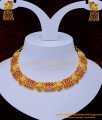 NLC1069 - Elegant Ruby Stone Party Wear Peacock Design Necklace Set First Quality 1 Gram Gold Jewellery