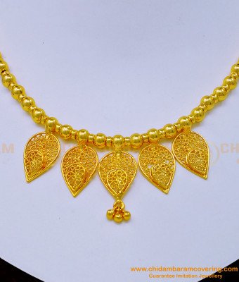 NLC1071 - Unique Leaf Design One Gram Gold Light Weight Necklace Buy Online   