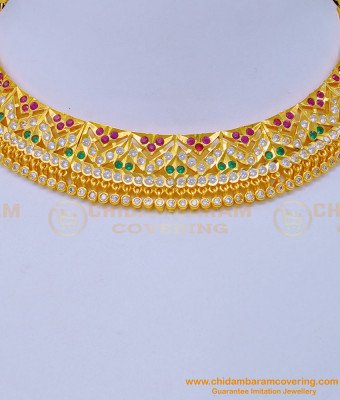 NLC1078 - New Wedding Collection First Quality Multi Stone Impon Choker Necklace Buy Online