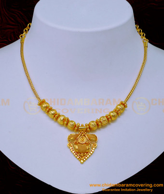 NLC1083 - Trendy 1 Gram Gold Simple Modern Gold Necklace Design for Ladies 