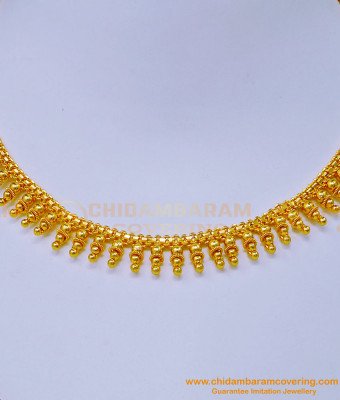 NLC1085 - Latest Gold Design Plain Bridal Wear Artificial Simple Necklace Design