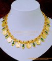 NLC1097 - Palakka Mala Lakshmi Coin Green Palakka Necklace Design Kerala Traditional Ornaments 