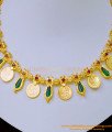 NLC1097 - Palakka Mala Lakshmi Coin Green Palakka Necklace Design Kerala Traditional Ornaments 