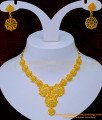 NLC1105 - Latest Light Weight Flower Design Dubai Necklace with Earrings for Women 