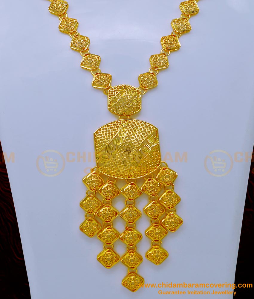 NLC1109 - Latest Dubai Jewellery Light Weight Dubai Gold Necklace Design Online 