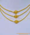 NLC1112 - One Gram Gold Simple Light Weight 3 Layer Necklace Design for Girls 