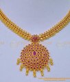 NLC1115 - Latest Gold Plated Bridal Wear Mango Model Chain Attigai Style Ruby Necklace Design 
