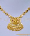 NLC1117 - New Model White and Ruby Stone Lakshmi Dollar Impon Attigai Five Metal Jewelry