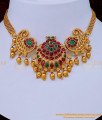 NLC1124 - Beautiful Mango Design with Kemp Short Antique Choker Necklace with Earrings 