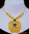 NLC1141 - Beautiful Emerald Stone Green Palakka Necklace Gold Plated Palakka Mala Online 