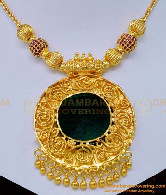 NLC1142 - Kerala Jewellery One Gram Gold Plated Latest Palakka Necklace for Wedding 