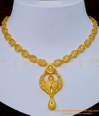 NLC1144 - Gold Plated Jewellery Dubai Necklace Set for Women 