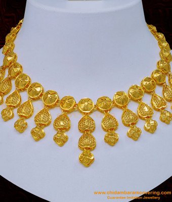 NLC1151 - Modern Dubai Gold Necklace Designs with Earrings Imitation Jewellery