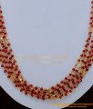 Nlc1154 - Beautiful Red Crystal Layered Mala Necklace Design Online 