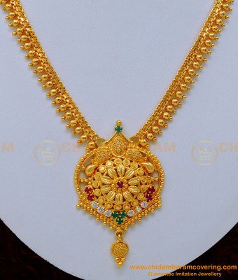 NLC1160 - Gold Plated Artificial Jewellery Gold Beads Stone Necklace for Women 