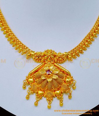 NLC1167 - Traditional Stone Necklace Designs for Wedding 