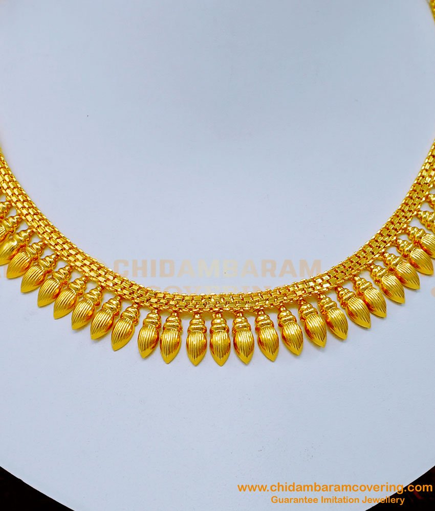 NLC1171 - Latest Light Weight 1 Gram Gold Simple Necklace Designs