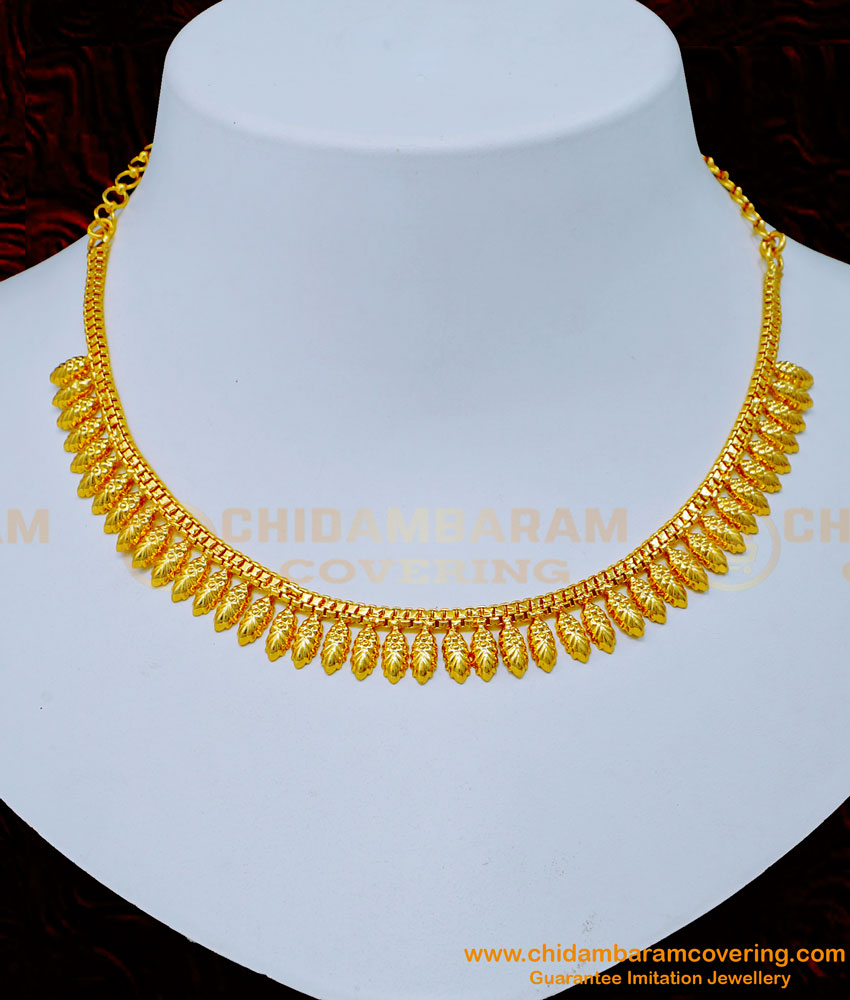 NLC1174 - Bridal Wear One Gram Gold Necklace Designs for Women 