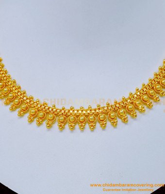 NLC1175 - Latest One Gram Gold Necklace Designs for Wedding 
