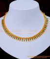 NLC1176 - Simple Ruby Emerald Stone Necklace Designs for Women 