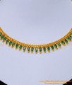 NLC1178 - Elegant Emerald Stone Gold Plated Necklace for Wedding