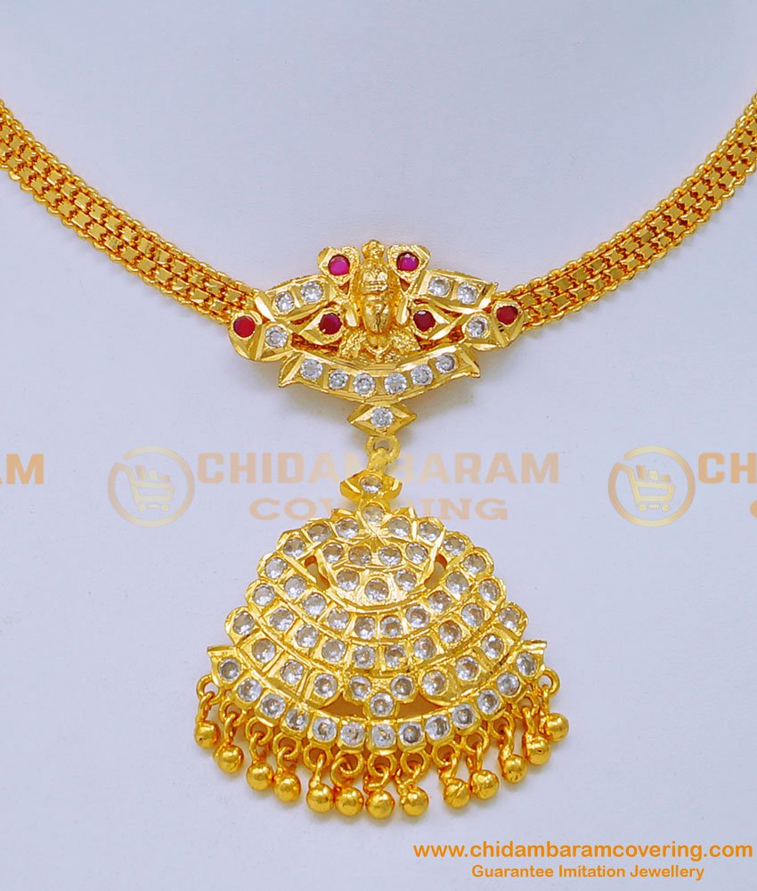 NLC1185 - Best Quality Impon Jewellery Lakshmi Dollar Attigai Necklace 