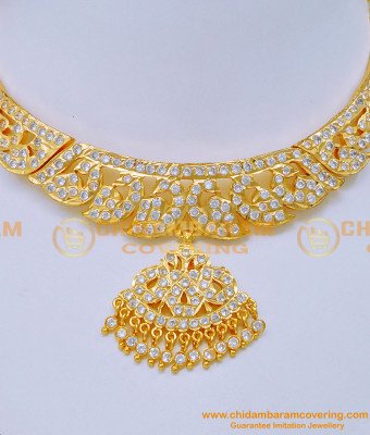 NLC1188 - First Quality Impon Mango Design White Stone Attigai Design 