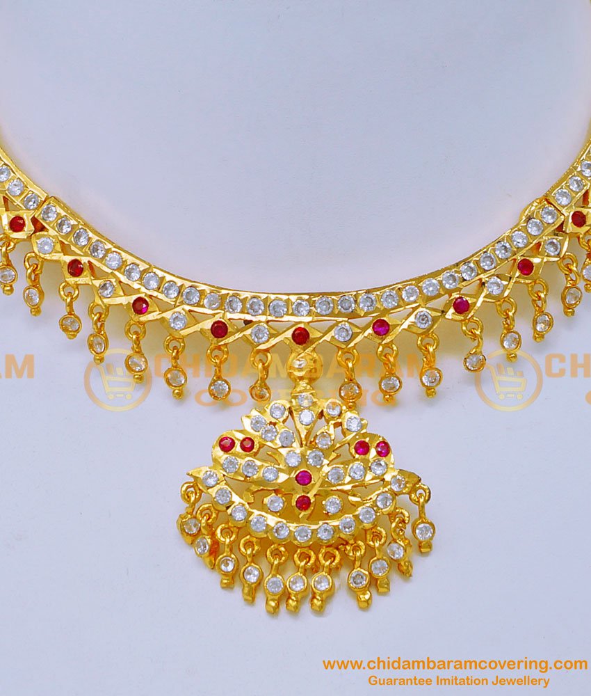 NLC1190 - Wedding Necklace Design Gold Plated Impon Jewellery Online