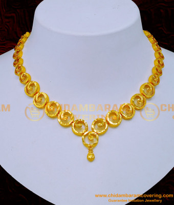 NLC1196 - Latest Gold Plated Casting Necklace Design for Women 