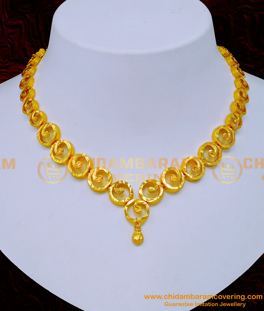 NLC1196 - Latest Gold Plated Casting Necklace Design for Women 