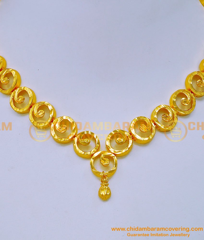 NLC1196 - Latest Gold Plated Casting Necklace Design for Women 