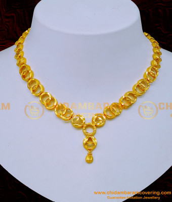 NLC1197 - Beautiful Gold Pattern Casting Necklace Designs for Wedding 