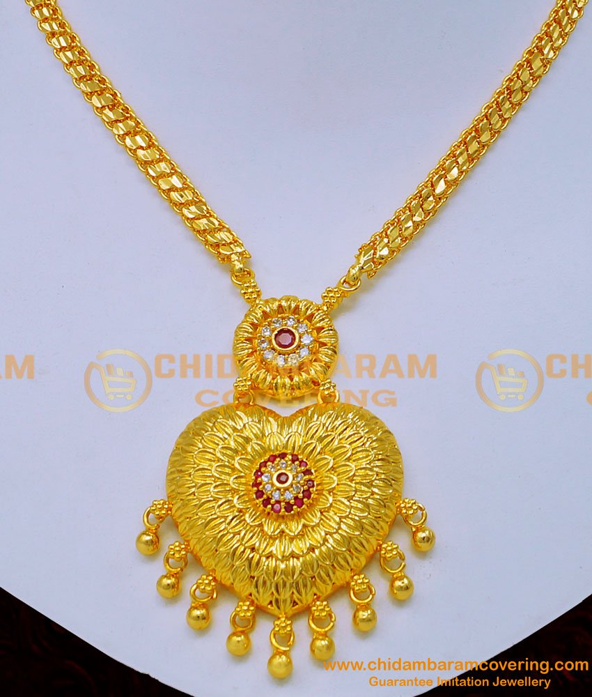 NLC1200 - New Model 1 Gram Gold Plated Stone Necklace Designs 
