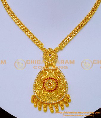 NLC1201 - Modern Simple Gold Plated Stone Necklace Designs 