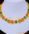 NLC1209 - Unique Party Wear Flower Design Stone Necklace Set