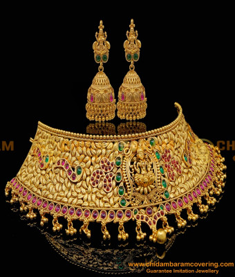 NLC1215 - Premium Quality Antique Choker Set Indian Antique Jewellery Online Shopping