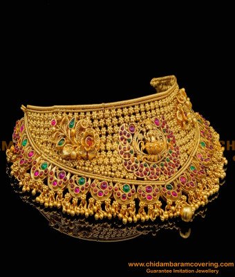 NLC1216 - Beautiful Gold Design Antique Choker Necklace for Wedding