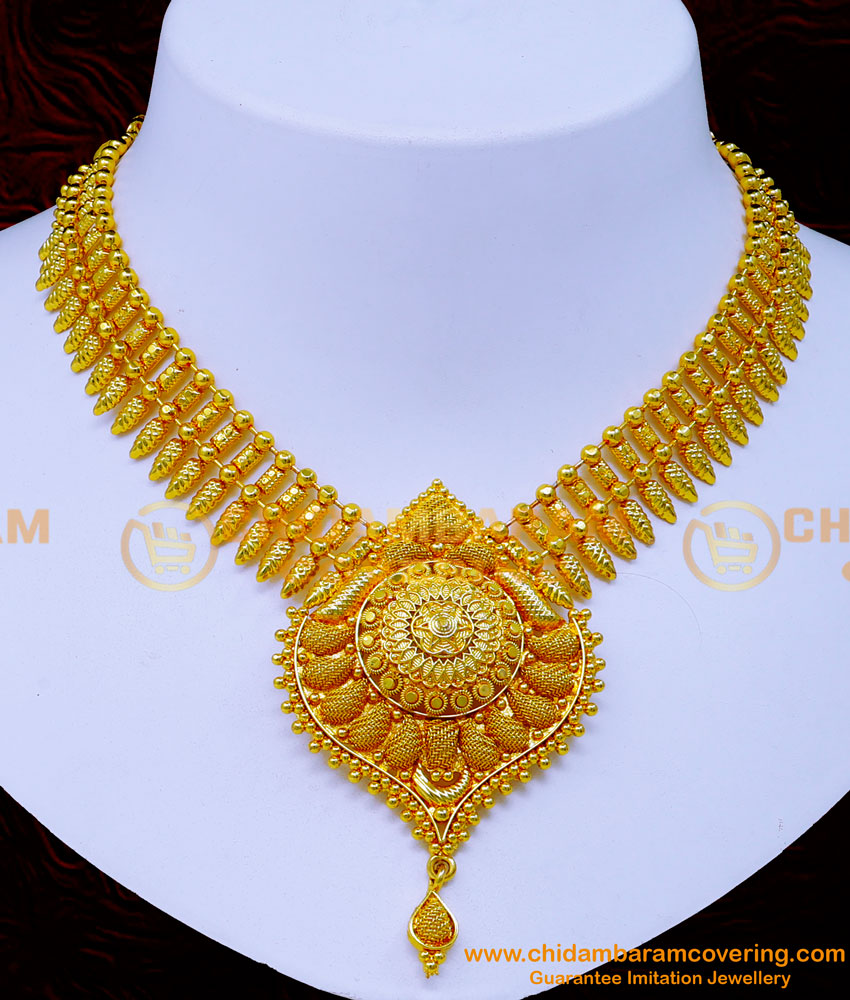 NLC1218 - Attractive Leaf Model 1 Gram Gold Necklace Designs