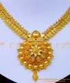 NLC1221 - Latest Leaf Model Plain Wedding Gold Necklace Design