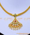NLC1223 - Simple Light Weight Stone Necklace 1 Gram Gold Jewellery