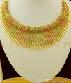 NLC261 - Most Attractive Party Wear Ruby Emerald Gold Plated Choker Set for Wedding Reception  