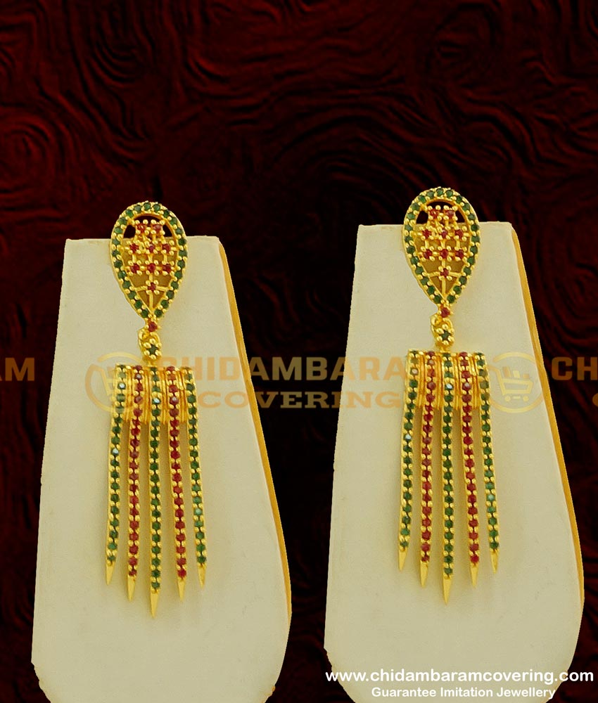 NLC261 - Most Attractive Party Wear Ruby Emerald Gold Plated Choker Set for Wedding Reception  