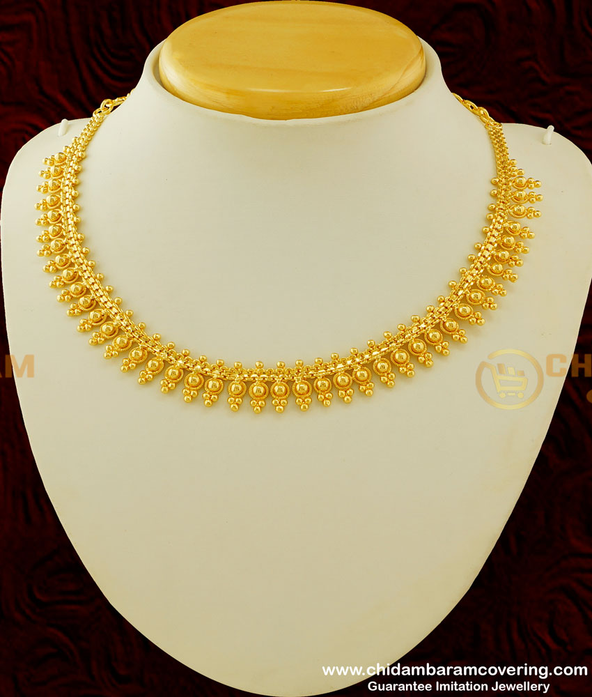 NLC264 - One Gold Jewelry Light Weight Necklace Indian Bridal Jewelry Online
