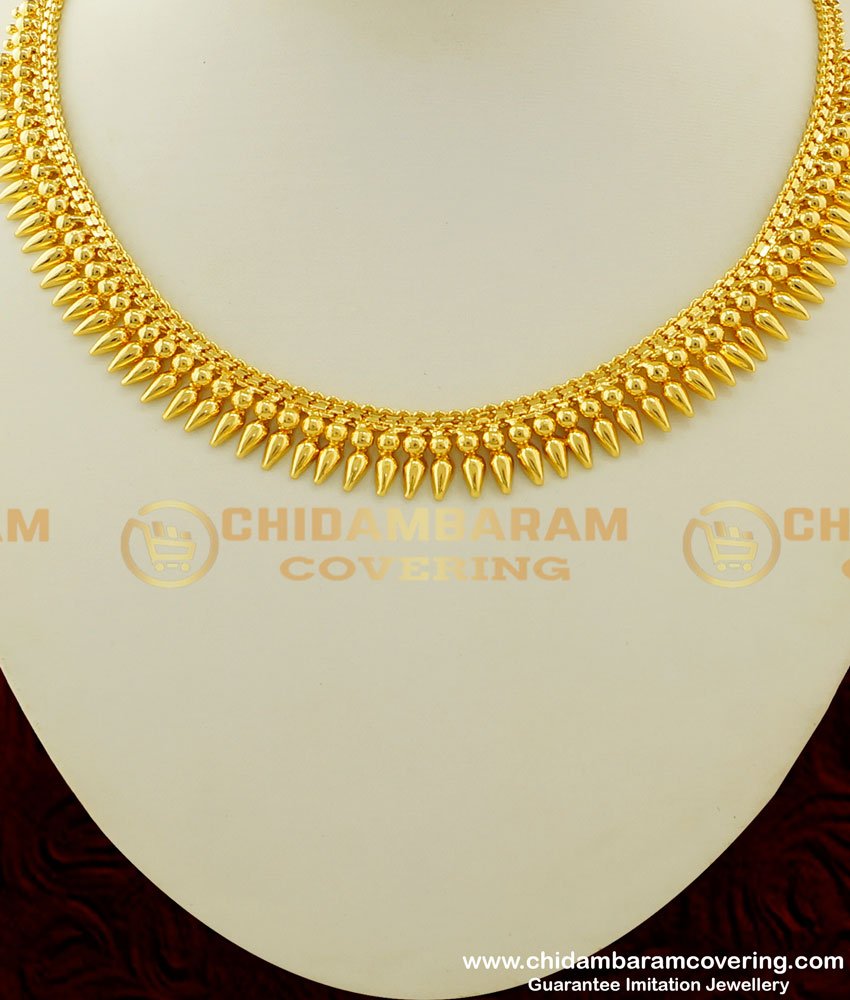 NLC265 - Buy Traditional Kerala Mullamottu Mala Necklace Jewelry Online Collections