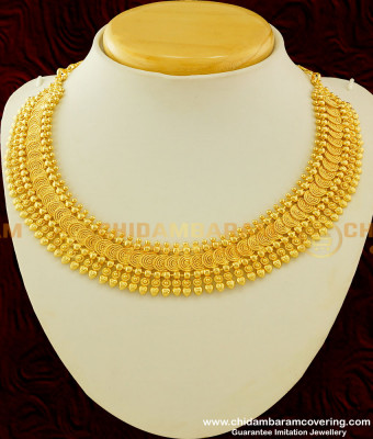 NLC269 - Kerala Jewellery Design Full Spiral Work Hand Crafted Necklace for Kerala Saree