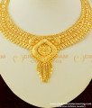 NLC285 - Micro Gold Plated Classic Look Flower Design Necklace For Bride