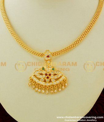NLC291 - Latest Panchaloga Attigai Gold Design Handmade South Indian Gati Metal Necklace Collections Online