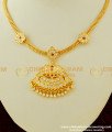 NLC293 - New Collection Flower Design Thick Metal Stone Attigai One Gram Gold Panchalogam Necklace Online